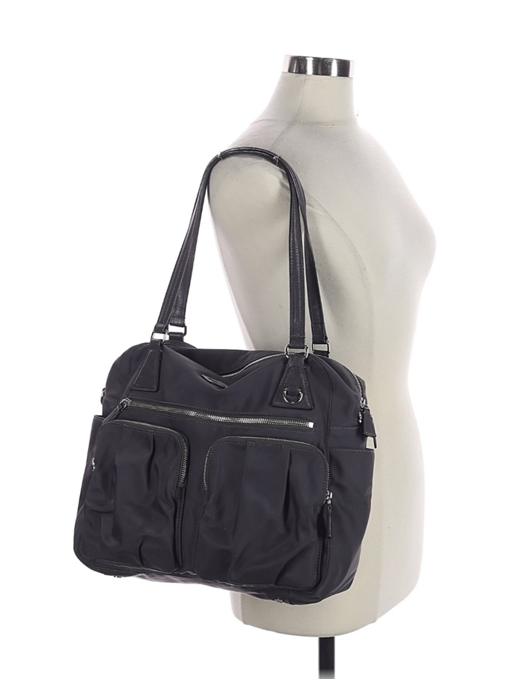 MZ Wallace Roxy Women's Black Nylon Tote Bag with Multiple Pockets